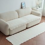 Guy Laroche Rabbit Fur Microfiber Sofa Pad 10mm Long-Pile Warm Winter Couch Cover Non-Slip Protector